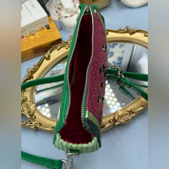 🆕 BETSEY JOHNSON 🧿 NWOT Sugar High Watermelon Bejewelled Crossbody Kitsch Bag - Picture 16 of 16